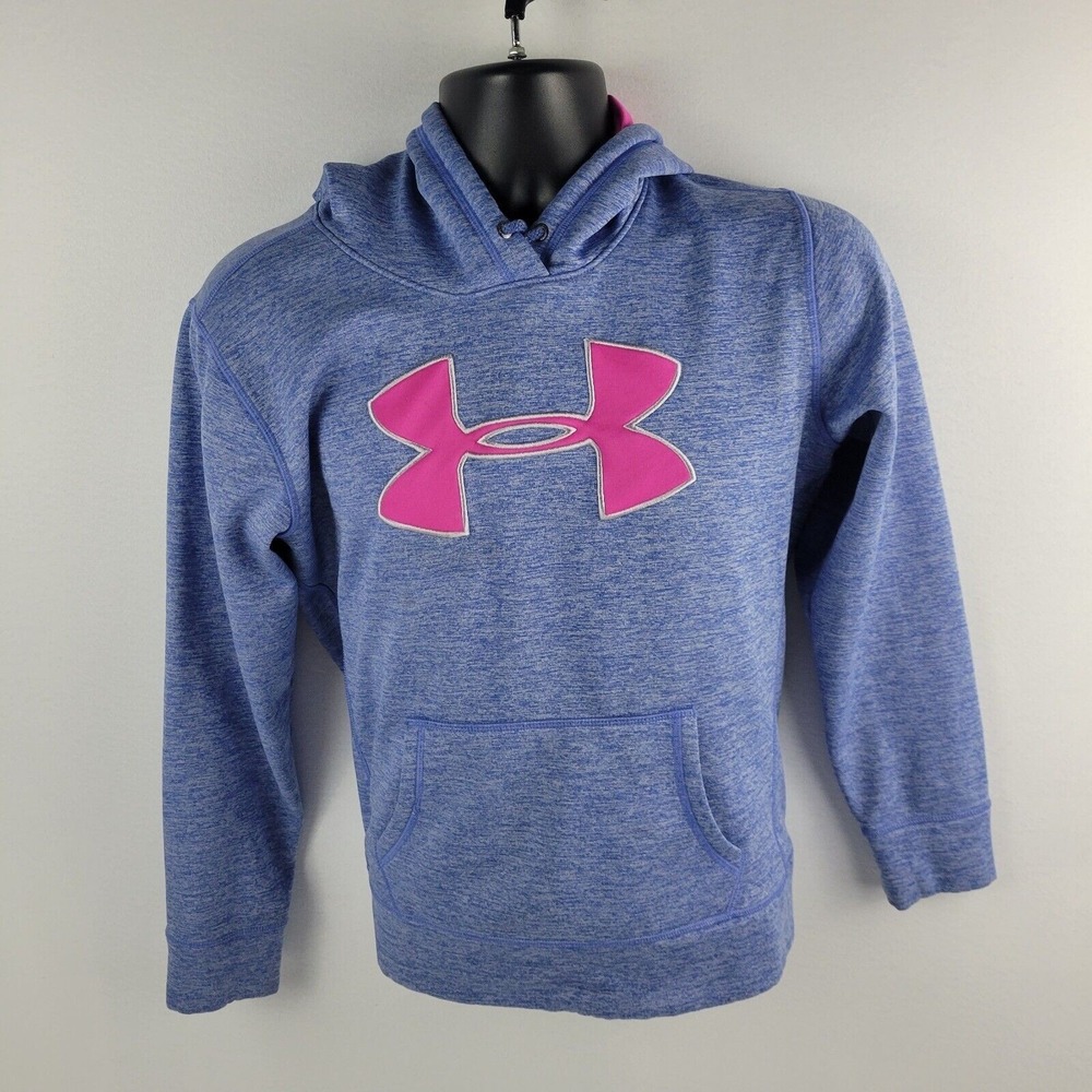 Under Armour UA p72 hoodie sweater womens small loose blue pink